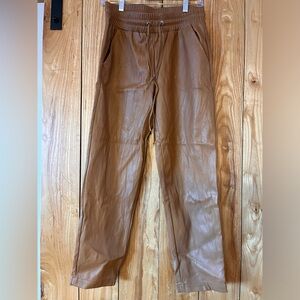 LOFT Tan Faux Leather Pants
